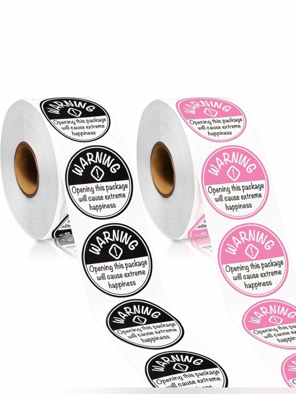 100 ‘Warning! Opening This Package Will Cause Extreme Happiness’ Stickers 1.5”